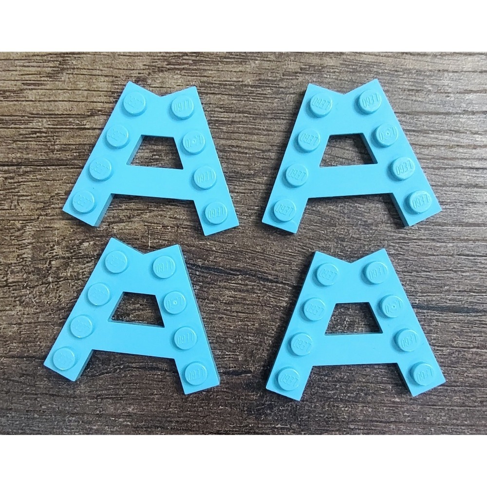 LEGO Wedge Plate A Shape 2 Rows of 4 Studs 15706 Dark Azure Lot of 4 Used Z12